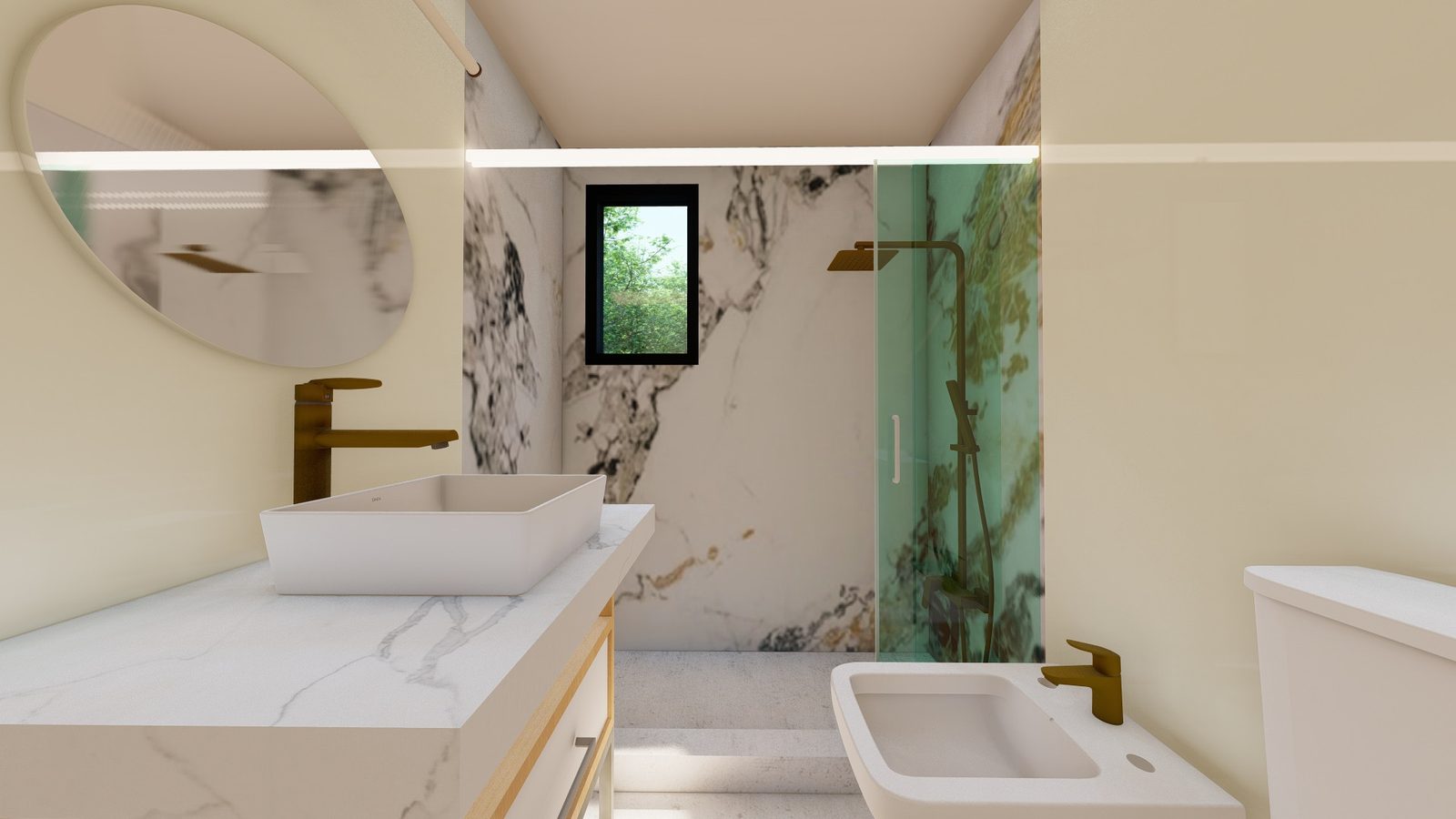Baño del modelo M27 con revestimientos de calidad
